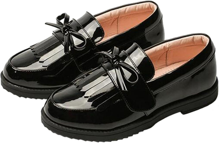 PPXID Mädchen Mokassins Slipper Prinzessin Ballerina Schule Halbschuhe 26 EU Schwarz B, 26 EU Schwar