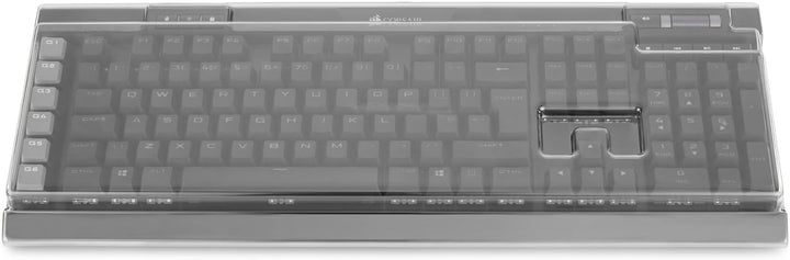 Decksaver Cover für die Corsair K95 (RGB) Platinum Tastaturserie - geräucherte/klare Schutzhülle, he