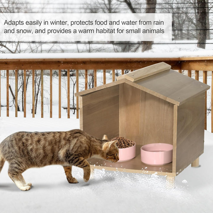 BALAPET Katzenfutterstation &amp; Unterschlupf für Katzen - Wasserdichtes Katzenhaus für Futterstation i