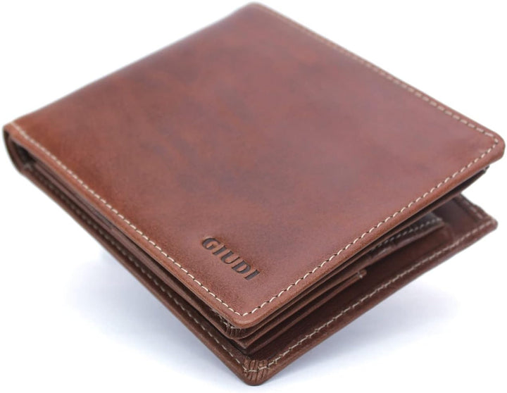 GIUDI ® Geldbörse Herren Wiener Schachtel Gross Rindsleder Cognac, Cognac