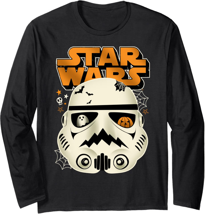 Star Wars Trooper Spooky Helmet Logo Langarmshirt