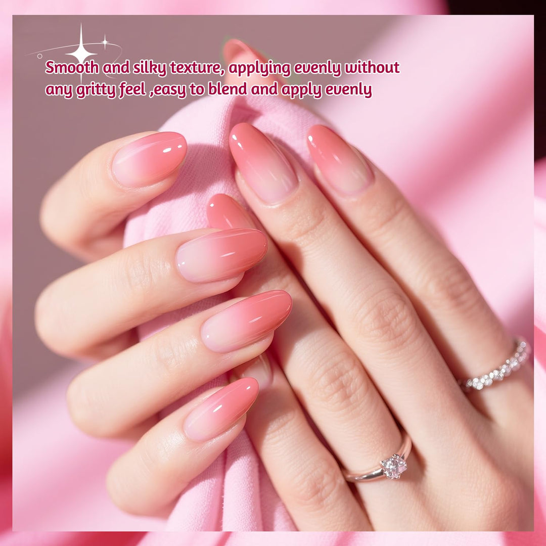 JODSONE 9 Farben Ombre-Nägel Farbverlaufsgel Blush Effect Gel Nagellack-Set Lackieren Nageldesign Ge