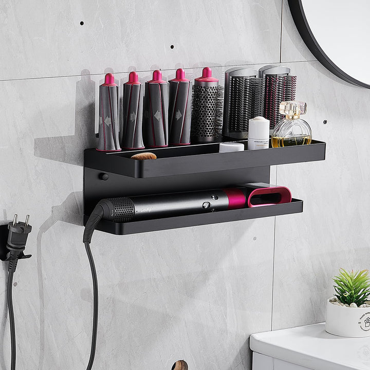 Morwealth Halterung für Dyson Airwrap Ohne Bohren, 2 in 1 Wandhalterung Halterung für Dyson Airwrap