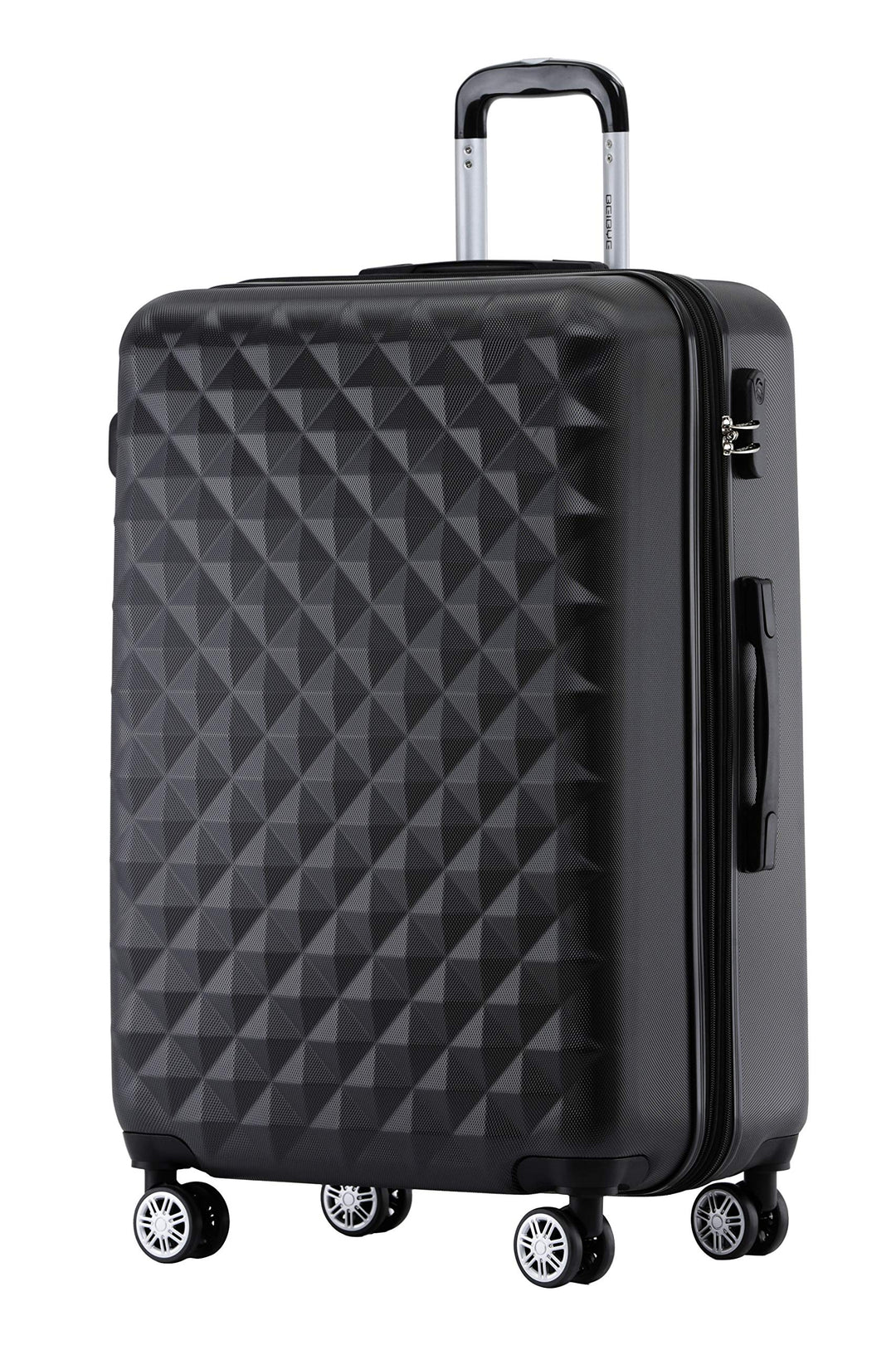 BEIBYE Zwillingsrollen 2066 Hartschale Trolley Koffer Reisekoffer Gepäck M-L-XL-Set (Schwarz, XL) Sc