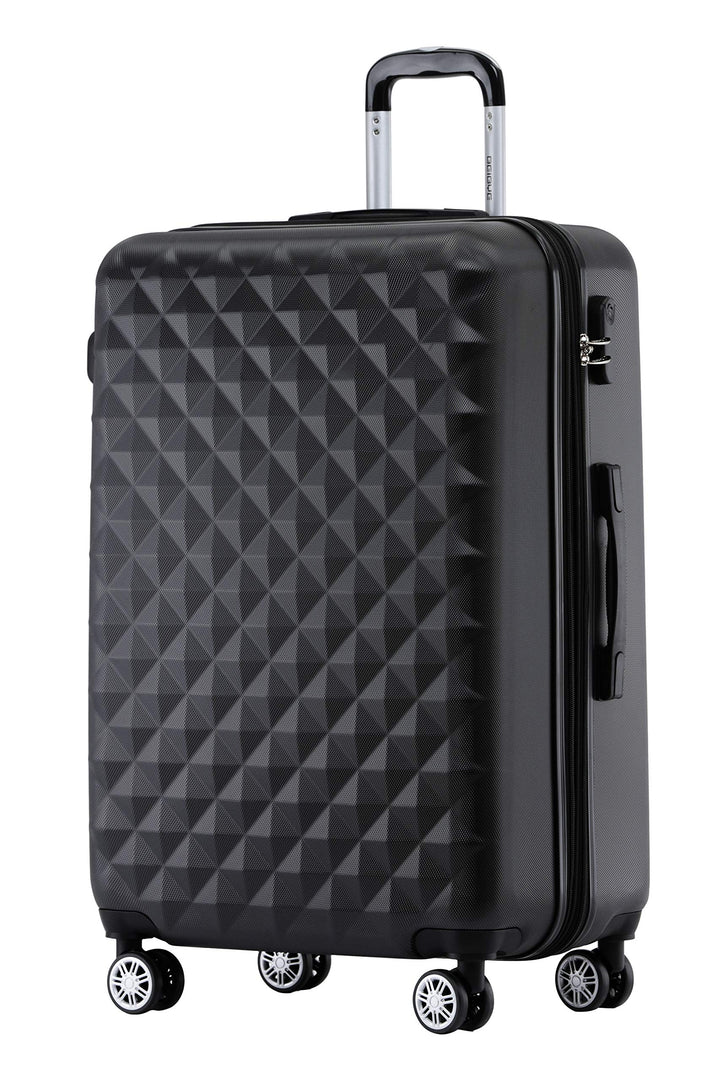 BEIBYE Zwillingsrollen 2066 Hartschale Trolley Koffer Reisekoffer Gepäck M-L-XL-Set (Schwarz, XL) Sc