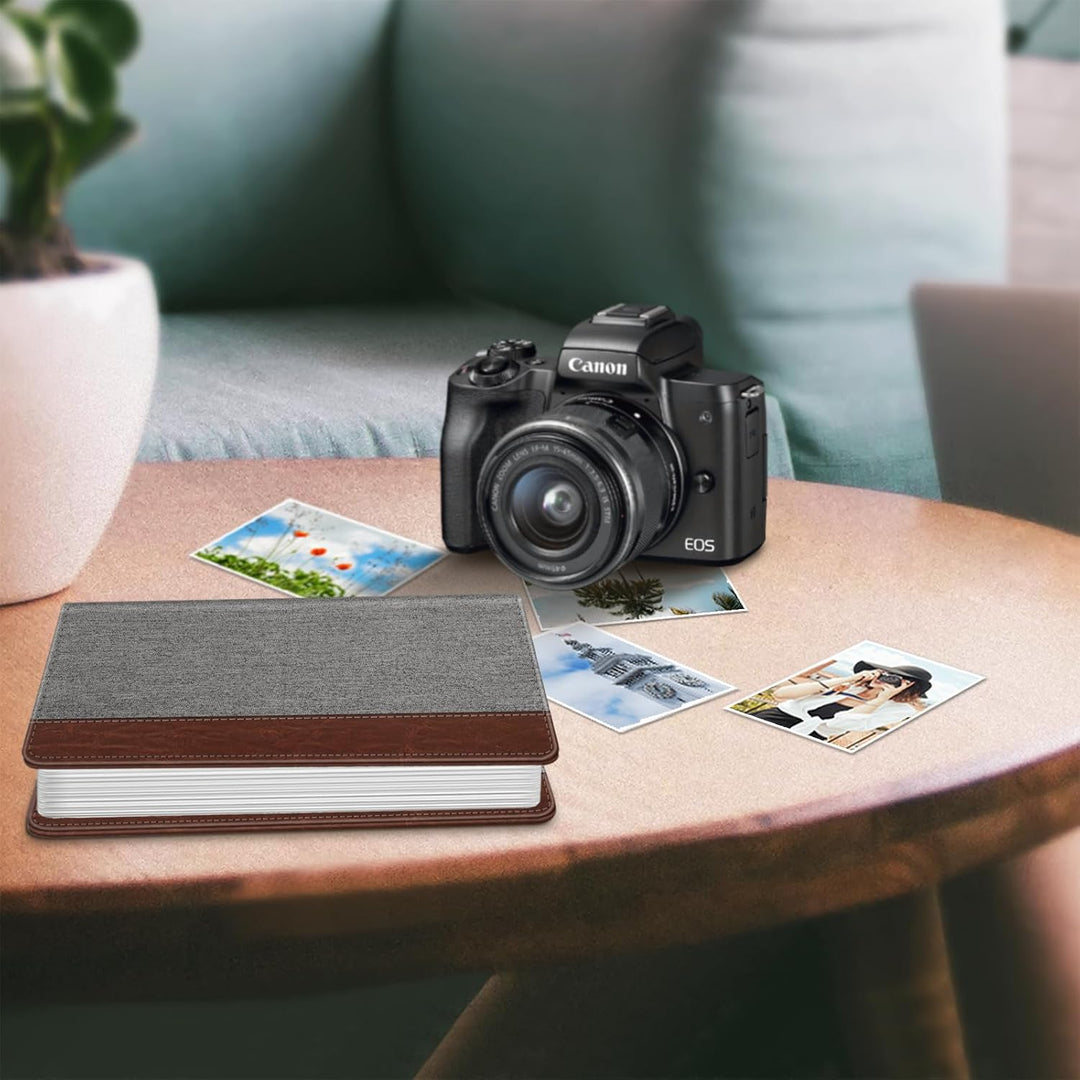 Fintie Fotoalbum 10 x 15 cm – 112 Fotos, Premium-veganes Ledereinband mit Druckknopfverschluss, trag