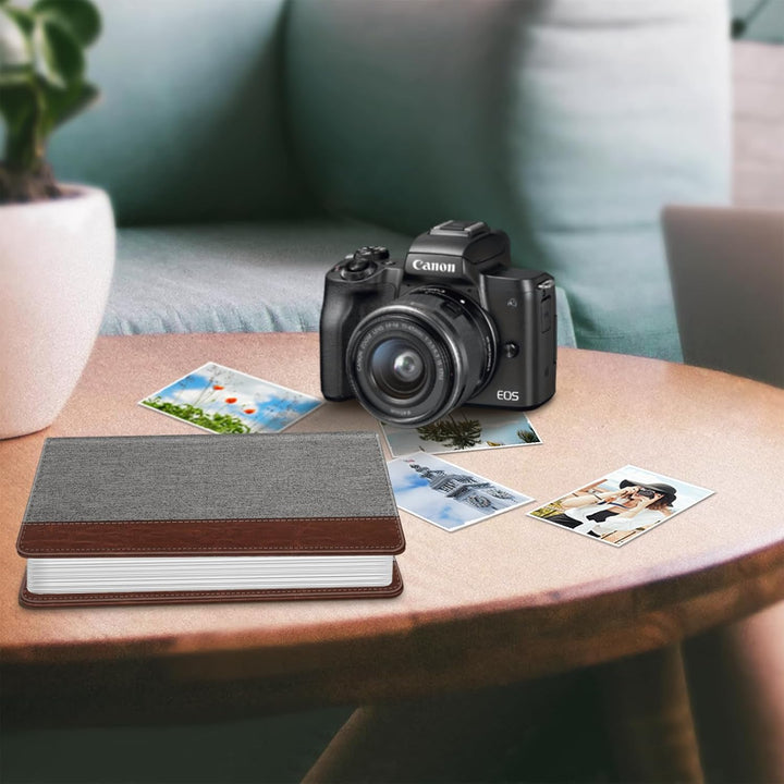 Fintie Fotoalbum 10 x 15 cm – 112 Fotos, Premium-veganes Ledereinband mit Druckknopfverschluss, trag