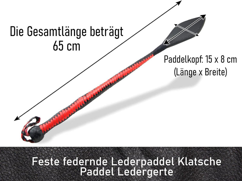 Peitsche Klatsche Lederpaddel Paddel Leder-Gerte 60 cm Leder Fiberglas Profi Kombi