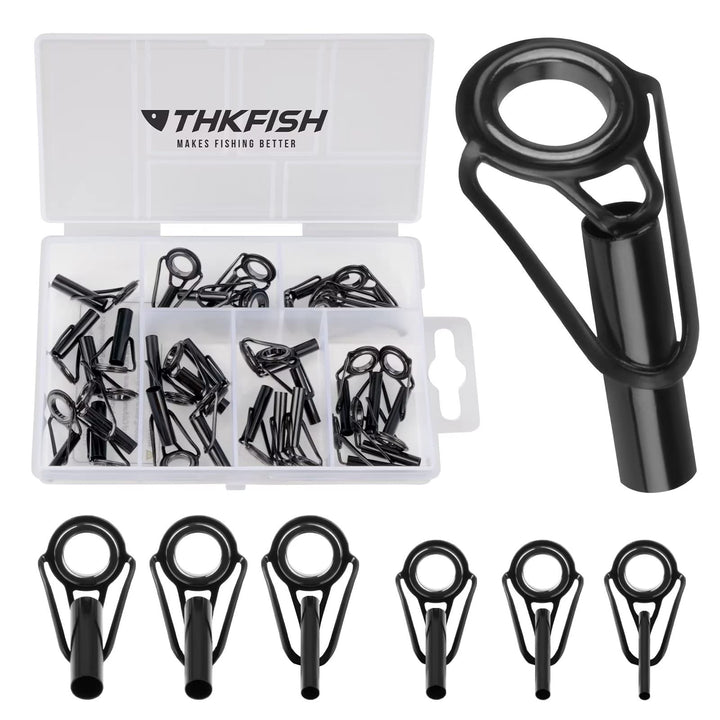 THKFISH Angelrute Reparatur Spitzenring Rutenring Angelrutenteile Tip Tops Edelstahl Keramik Spitzen