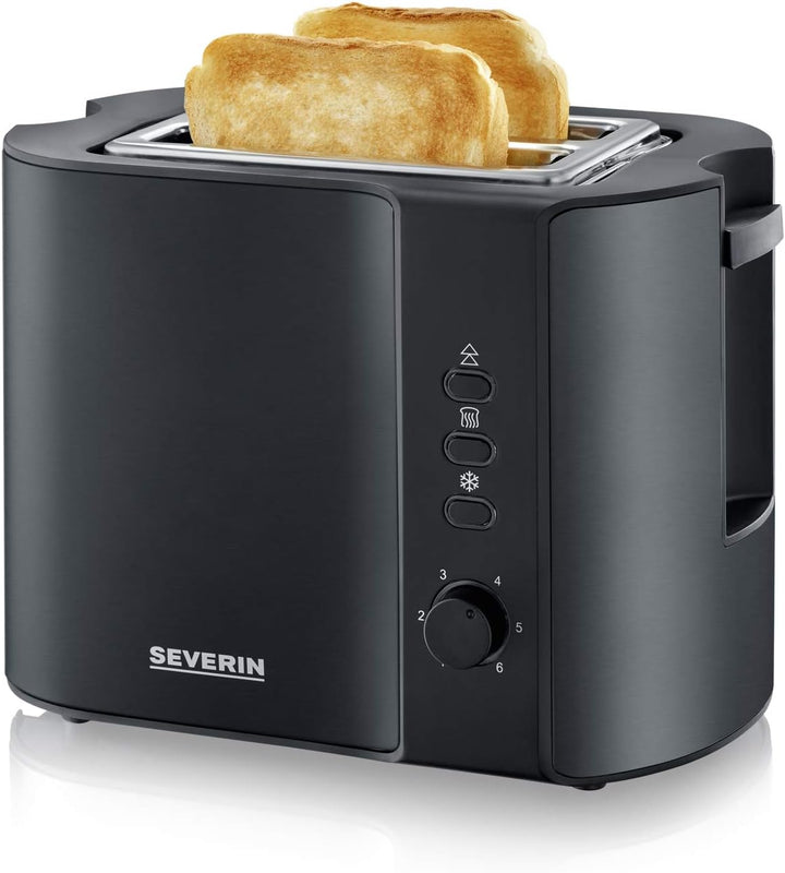 SEVERIN AT 9552 Automatik-Toaster (800 W, Inkl. Brötchen-Röstaufsatz, 2 Röstkammern) schwarz/matt &
