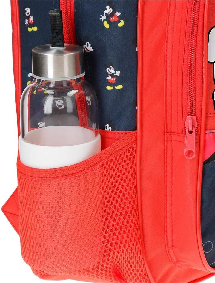 Disney Mickey Mouse Fashion Schulrucksack mit Wagen, mehrfarbig, 30 x 38 x 12 cm, Mikrofaser, 13,68