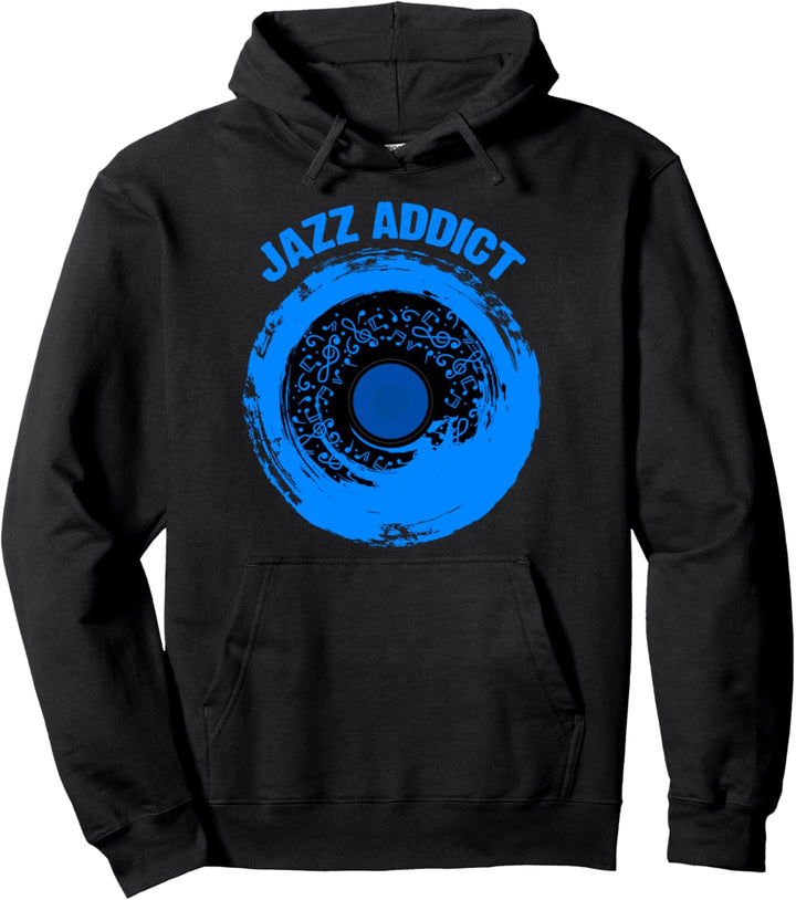 Jazz Addict Blaue Musiknoten Blaue Farbtöne Pullover Hoodie