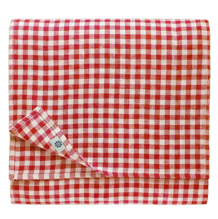 Linen & Cotton Tischdecke Tischtuch Tischwäsche Kariert im Landhausstil Estella - 100% Leinen, Weiss