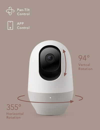 nooie Babyphone mit SD-Karte, Babyphone mit Kamera, 360°-Kamera, WLAN-Babykamera mit Telefon-App, AI