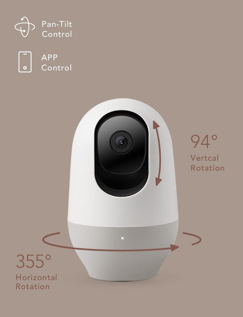 nooie Babyphone mit SD-Karte, Babyphone mit Kamera, 360°-Kamera, WLAN-Babykamera mit Telefon-App, AI