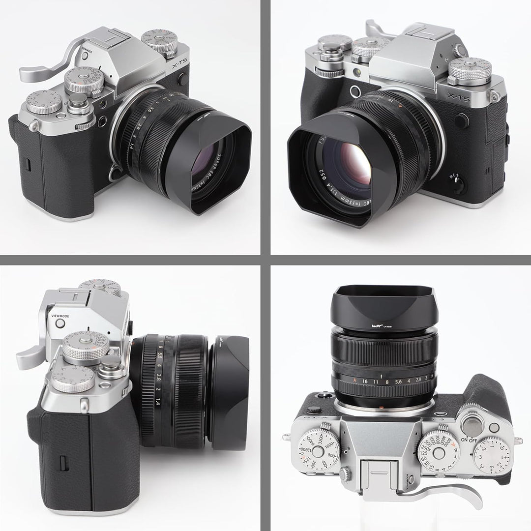 Haoge LH-X53B Gegenlichtblende aus Metall, quadratisch, für Fujifilm Fuji Fujinon XF 35 mm F1.4 R /