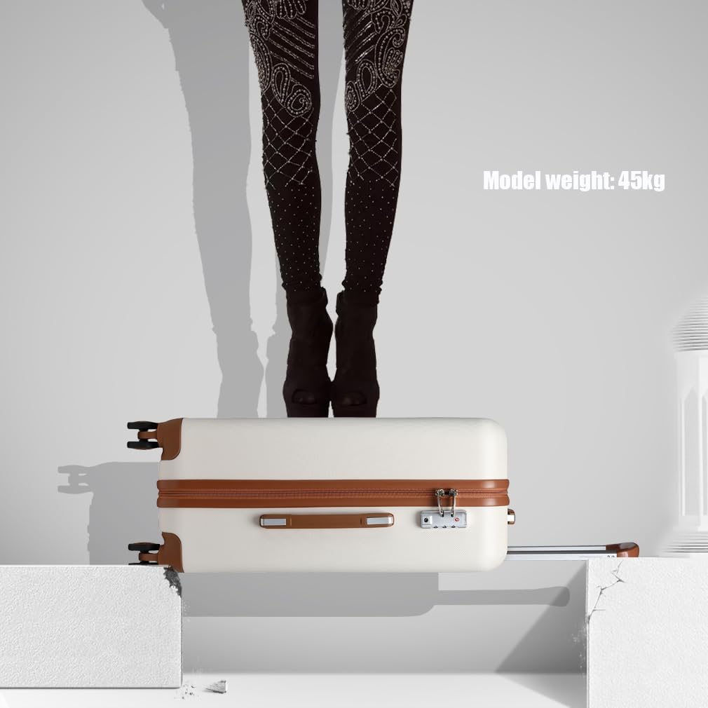 KONO Koffer Trolley Mittelgross Hartschalenkoffer Reisekoffer von ABS Hartschalen Handgepäck mit 4 S