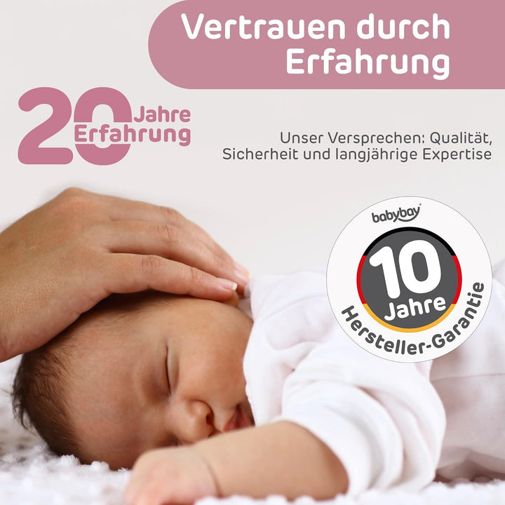 babybay Maxi Comfort Plus Beistellbett &amp; Stubenwagen aus massivem Buchenholz / Zustellbett mit Versc