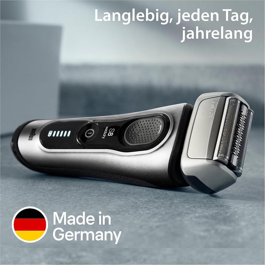 Braun Series 8 Rasierer Herren Elektrisch mit 4+1 Scherkopf, Elektrorasierer, Präzisions-Langhaarsch