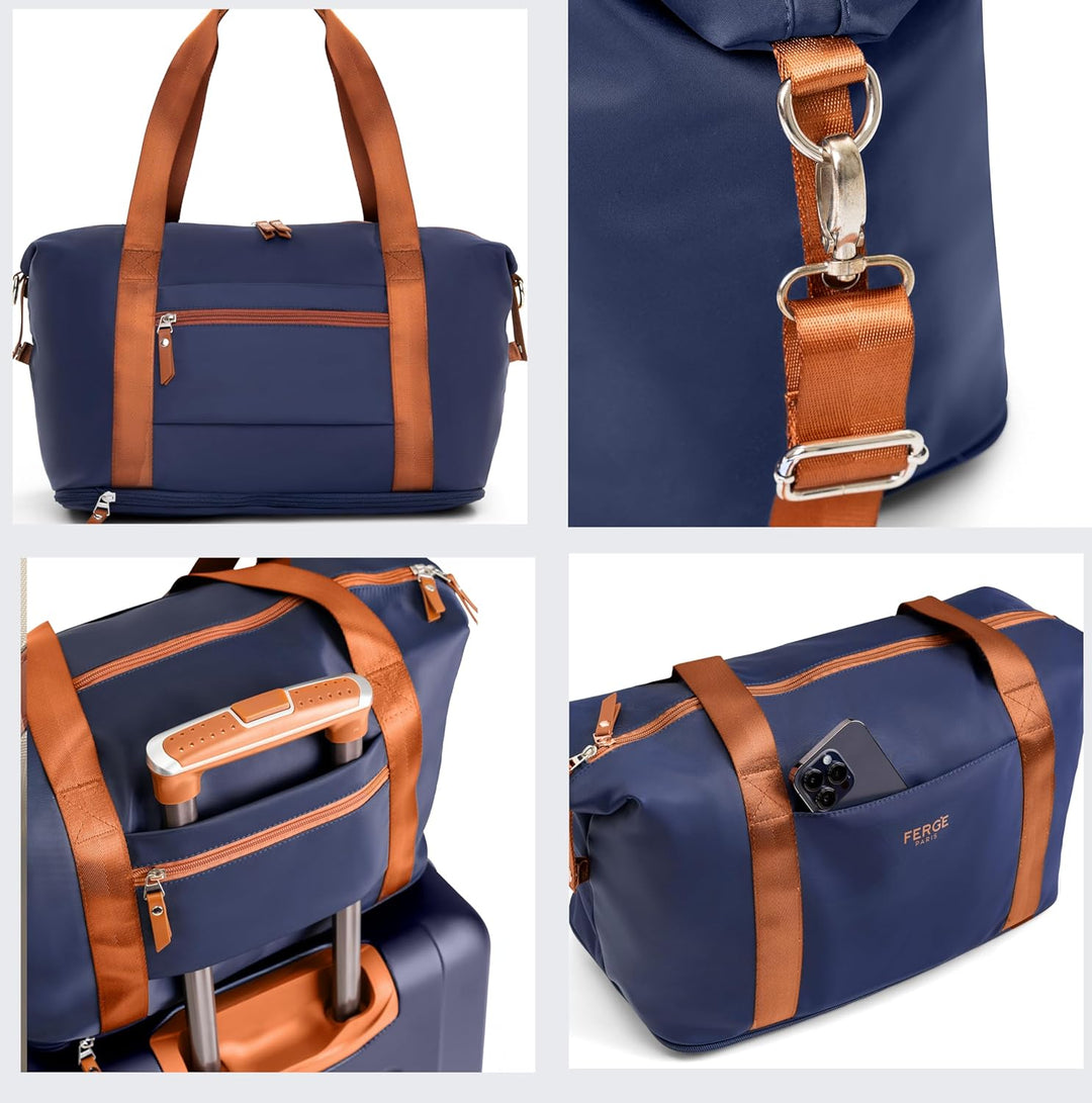 FERGÉ Handgepäck Koffer Set 3 teilig Kabinenkoffer Hartschale 55 x 40 x 22 cm + Reisetasche + Kultur