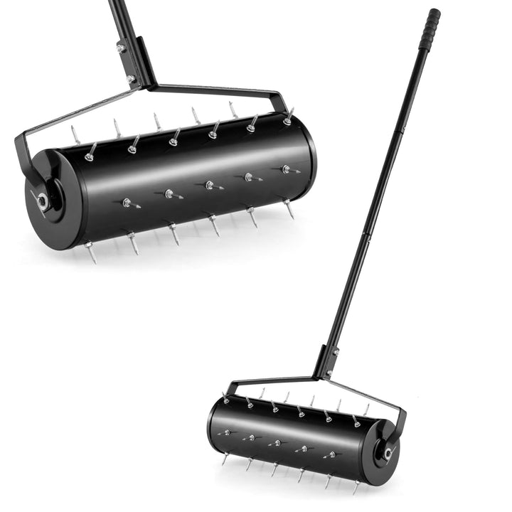 RELAX4LIFE Rasenbelüfter, Rasenlüfter aus Metall, Rasenrolle mit 44cm/53cm Breite, Handvertikutierer