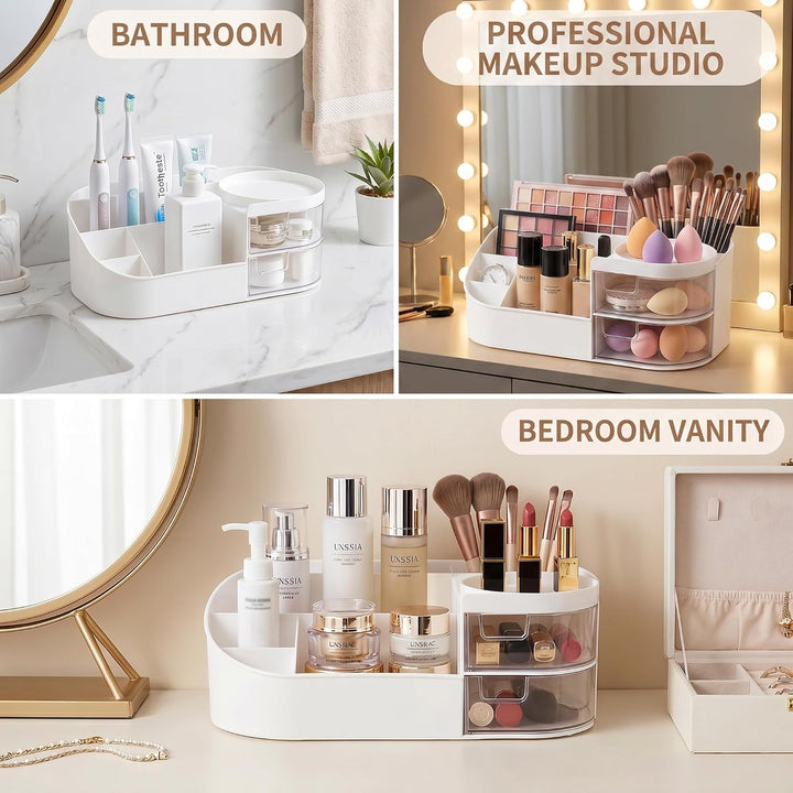 Make Up Kosmetik Organizer mit Schubladen - Multifunktionale Schminktisch Organizer für Badezimmer u
