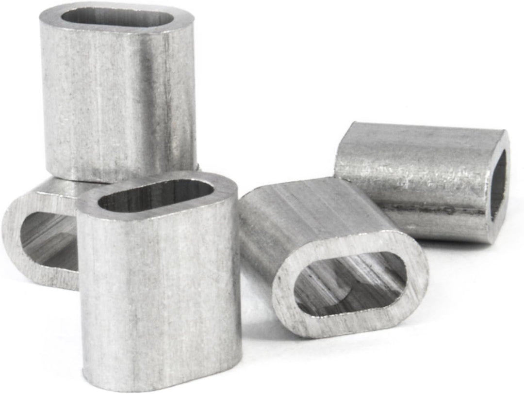 100 x PRESSKLEMME FÜR SEIL 3mm Aluminium Drahtseilklemme Stahlseil Seil Draht Stahl Drahtseil #04 -