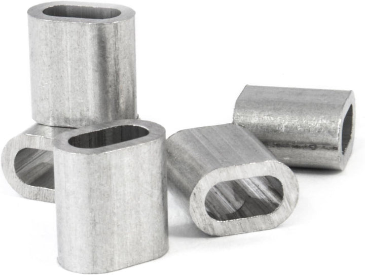 100 x PRESSKLEMME FÜR SEIL 3mm Aluminium Drahtseilklemme Stahlseil Seil Draht Stahl Drahtseil #04 -