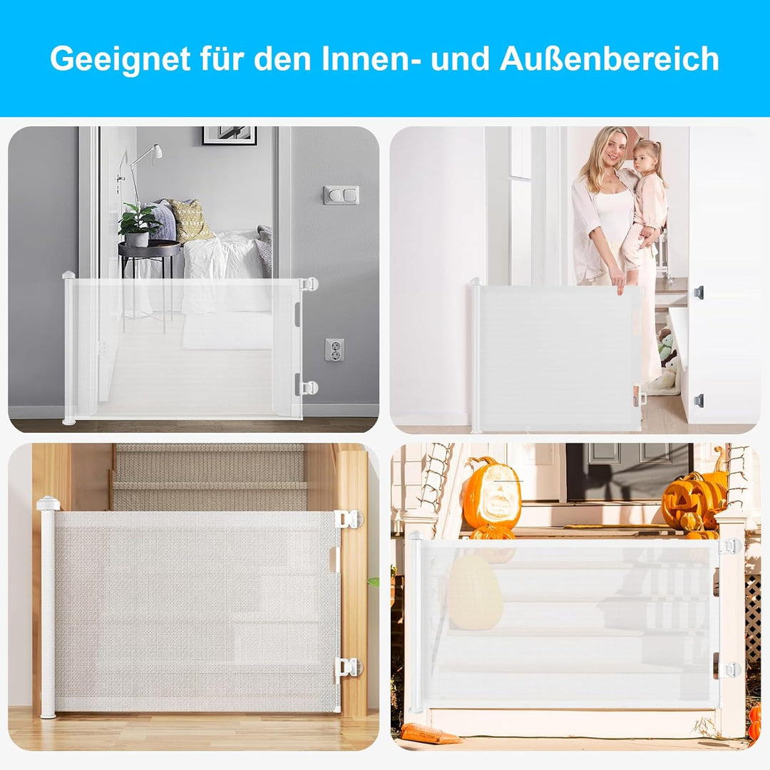 Wodondog Baby-treppenschutzgitter,0-150 cm, 83 cm Hoch,türschutzgitter ausziehbar, Einhändig Bedienb