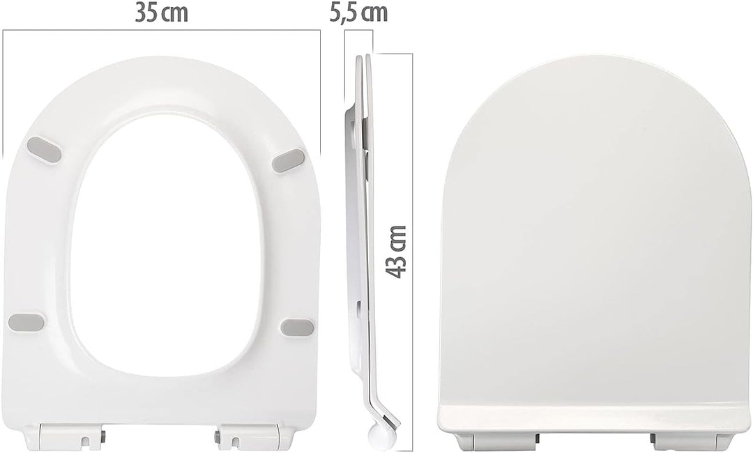 BadeStern WC Deckel: 2er-Set flache WC-Sitze, D-Form, mit Absenkautomatik (antibakterieller Toilette