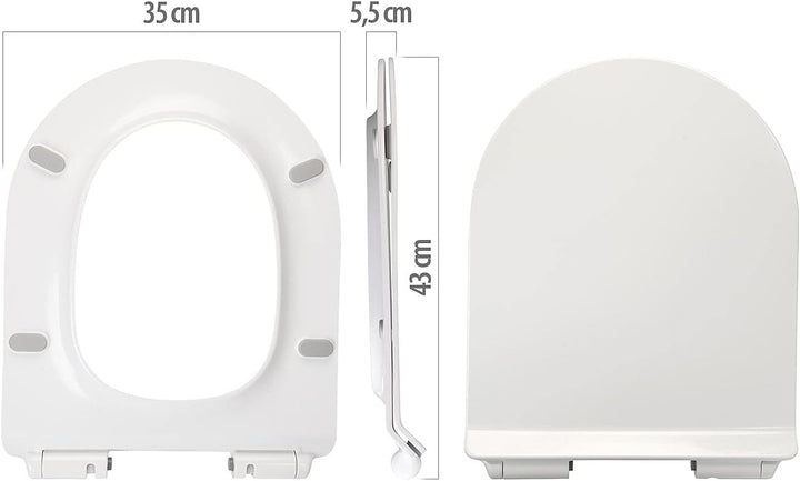 BadeStern WC Deckel: 2er-Set flache WC-Sitze, D-Form, mit Absenkautomatik (antibakterieller Toilette