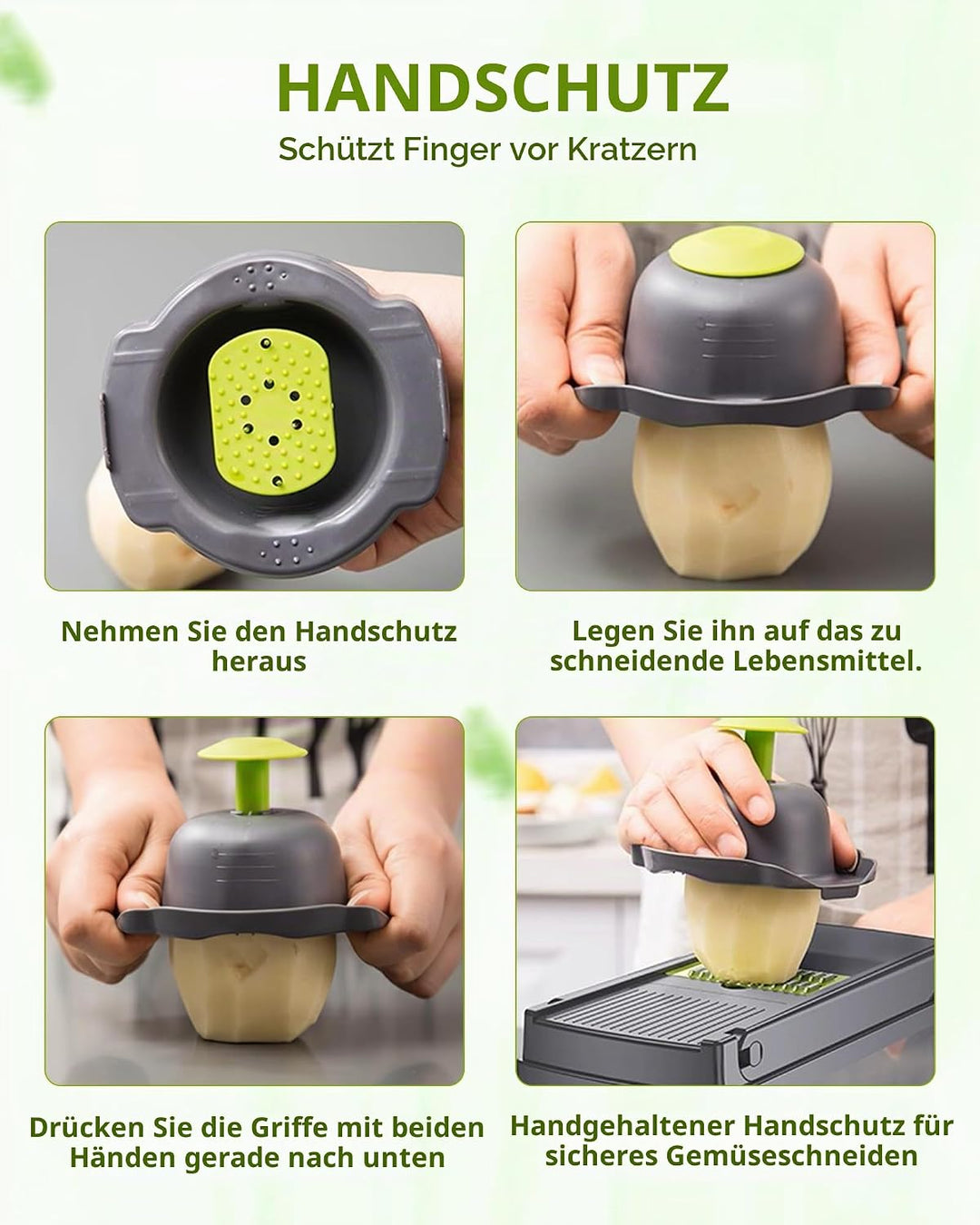 ADOV Mandoline Gemüseschneider, 12 in 1 Multifunktionaler Gemüsehobel mit Handschutz, Einstellbare E