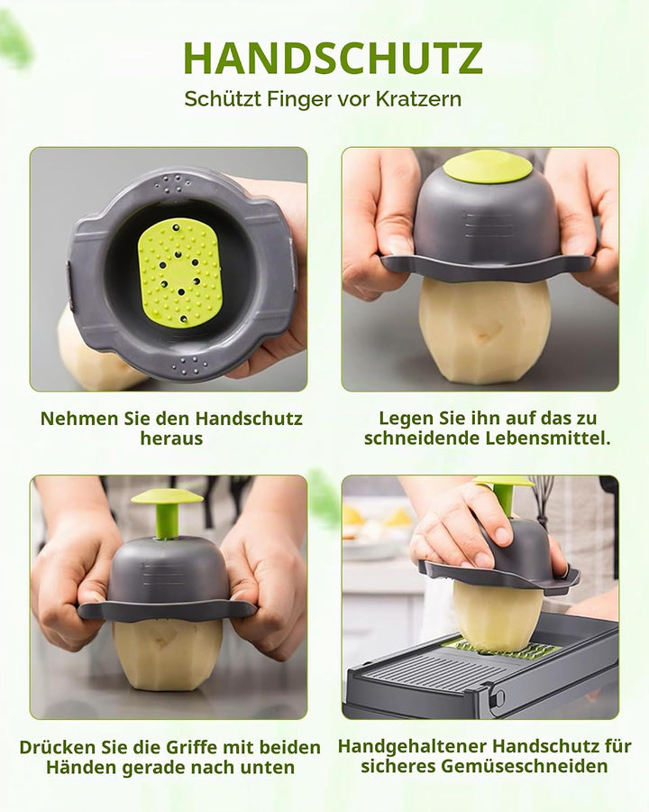 ADOV Mandoline Gemüseschneider, 12 in 1 Multifunktionaler Gemüsehobel mit Handschutz, Einstellbare E