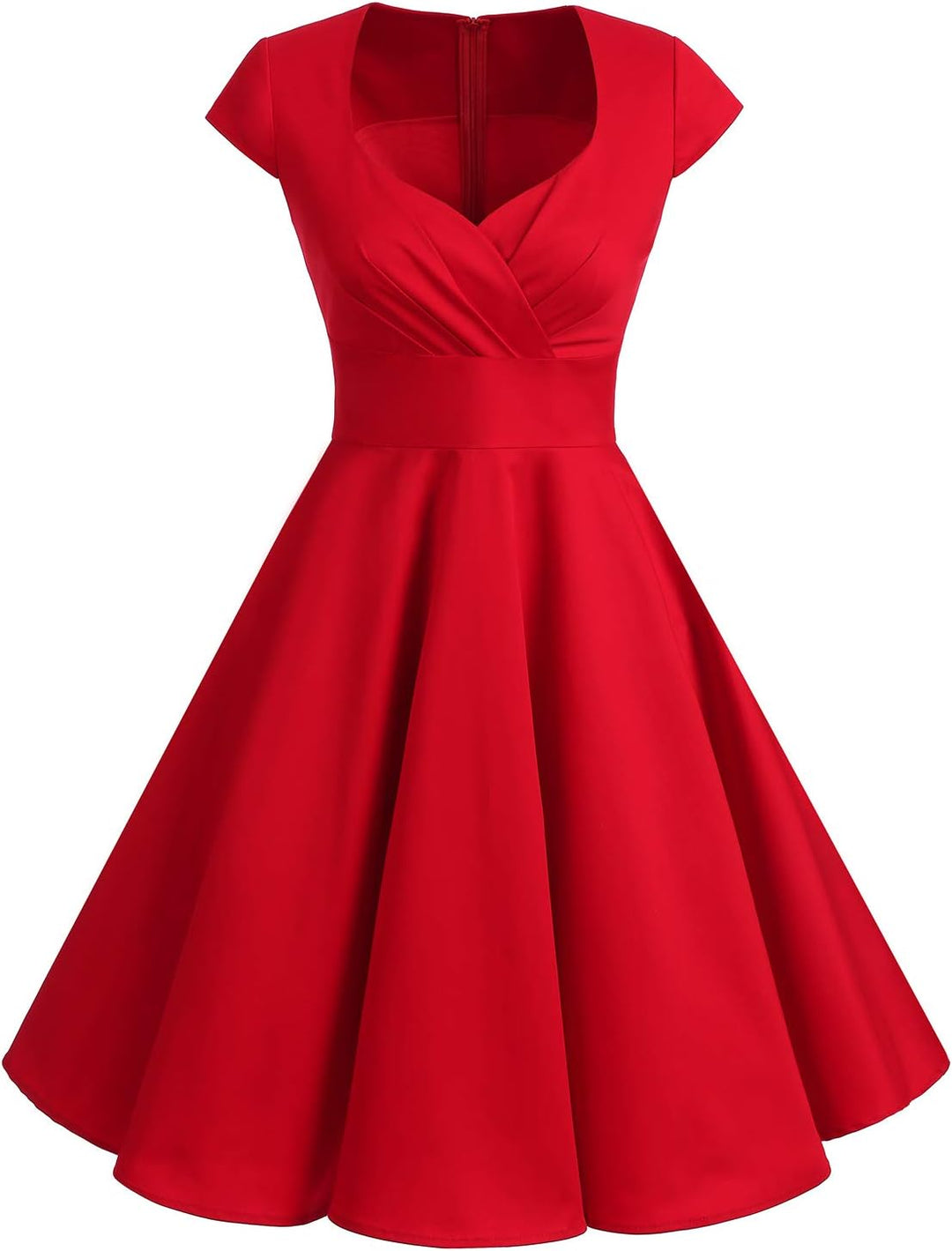 Bbonlinedress 1950er Vintage Retro Cocktailkleid Rockabilly V-Ausschnitt Faltenrock Abendkleid Party