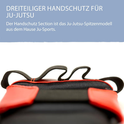 Ju-Sports Handschutz Ju Jutsu Section - rot, PU I Wettkampf Handschoner für Kampfsport mit Klettvers