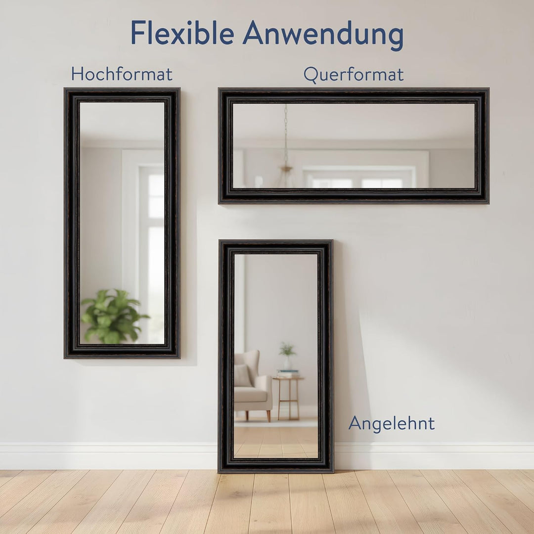 WANDStyle Spiegel Barock und Antik I Aussenmass: 80x110cm I Farbe: Schwarz I schwarzer Wandspiegel a