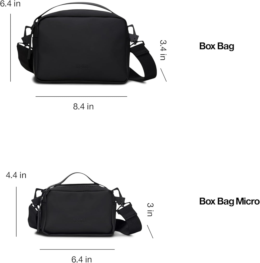 RAINS Unisex Waterproof Crossbody Bag, Sling Bag, Fanny Bag - Versatile Black Box Bag for Women & Me