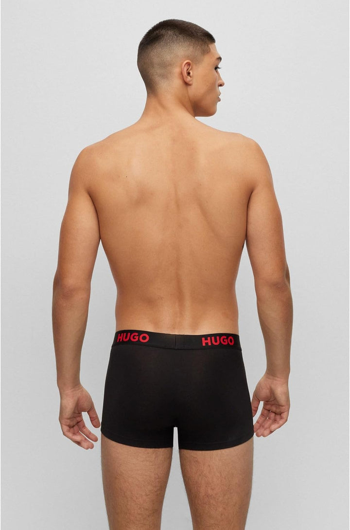 HUGO Herren Trunk Triplet Nebula Dreier-Pack eng anliegende Boxershorts aus Stretch-Jersey mit Logos