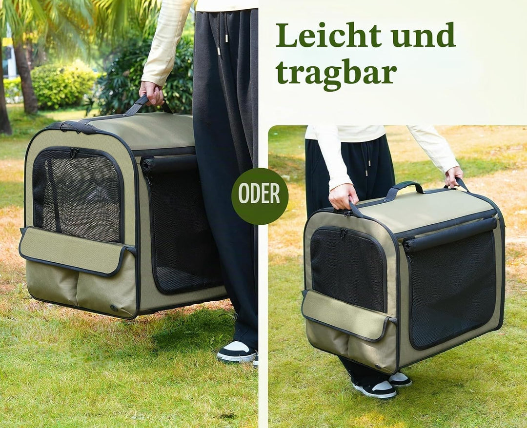 pecute Erweiterbar Katzentasche Transporttasche Stabiler Halt Haustier Tragetasche, Transportbox Kat