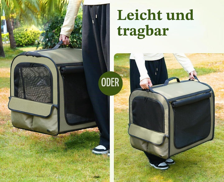 pecute Erweiterbar Katzentasche Transporttasche Stabiler Halt Haustier Tragetasche, Transportbox Kat