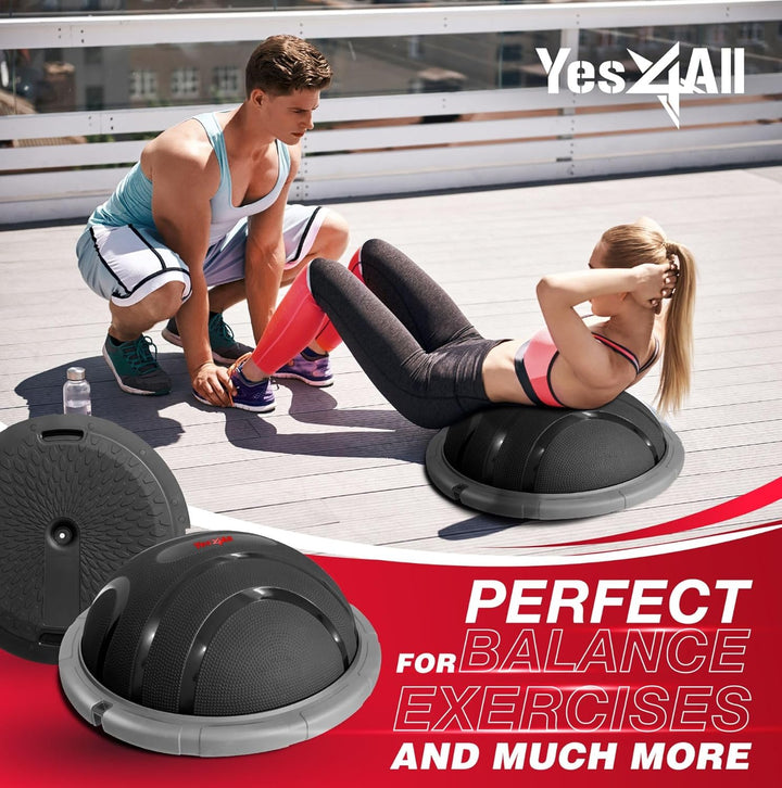 Yes4All Balance Ball Trainer Half Ball, Premium-Balance-Trainer-Board mit 60cm Rutschfester Ballober