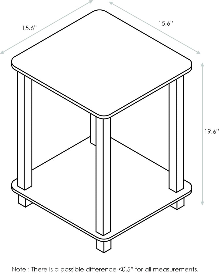 Furinno Simplistic Sofatisch, Couchtisch, Beistelltisch, mit 2 Ebenen, 2-er Set, Dunkle Walnuss, 39.