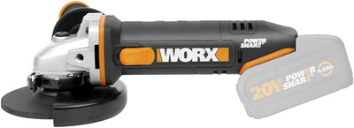 WORX WX803.9 Akku Winkelschleifer 20V - ohne Akku & Ladegerät, Schwarz & WA0071 Werkzeugkoffer aus r