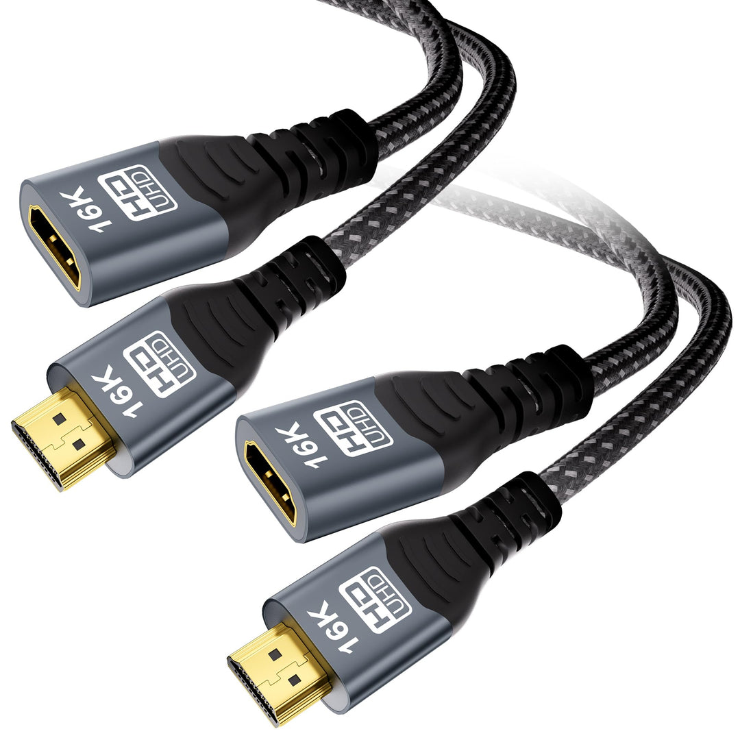 CAKOBLE HDMI Verlängerungskabel 1m,[2 Stück 1m]HDMI 2.2 Kabel 96Gbps Ultra-High-Speed,16K@60Hz,8K,4K