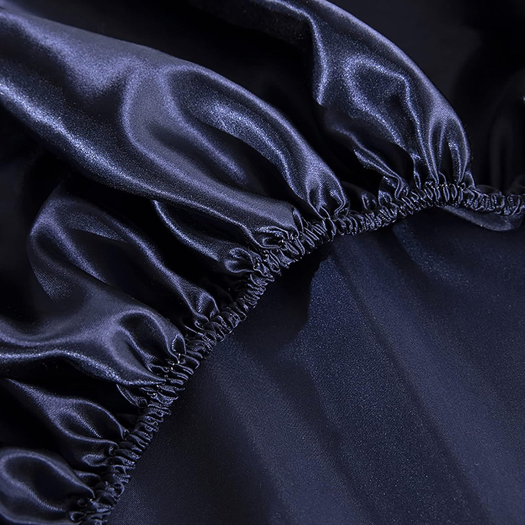 Jemiipee Spannbettuch Einfarbig Satin Seide Glänzend Betttuch Leintuch 180x200 cm für Matratzen bis