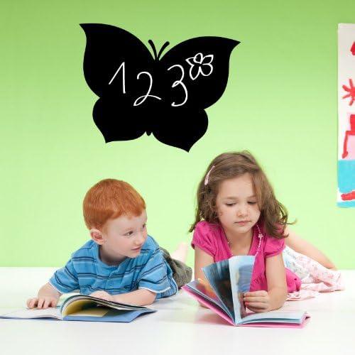 Ambiance Sticker Kreidetafel – Wandsticker, selbstklebend, abwischbar, Design Schmetterling, H 35 x