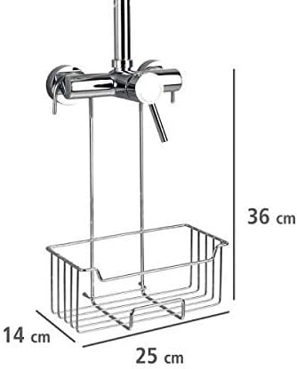 WENKO Thermostat-Dusch-Caddy Mod. Milo, Duschregal zum Hängen an die Armatur, Ablage aus Edelstahl (