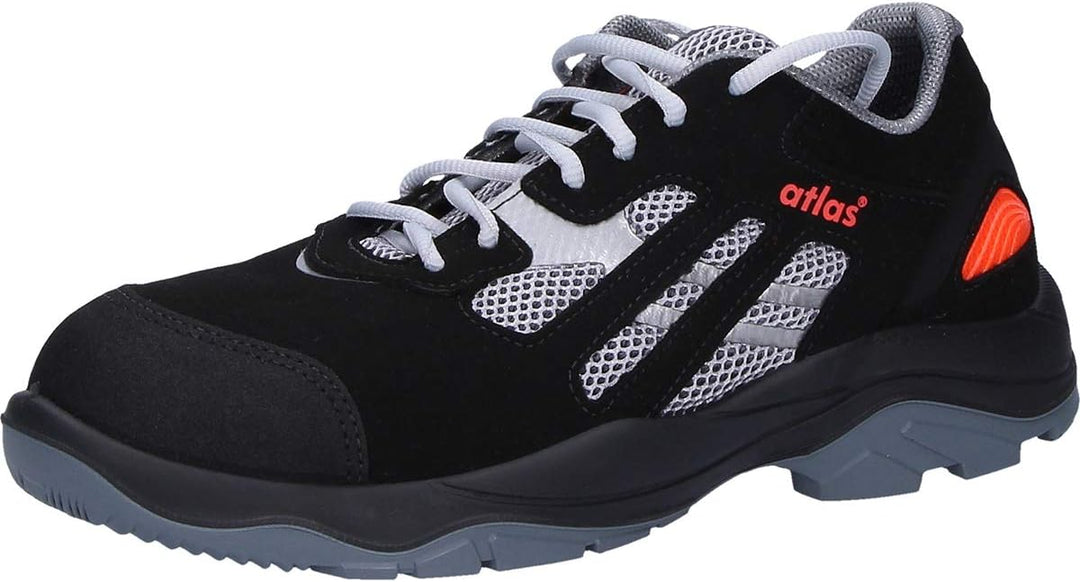 Atlas Flash 2005 | ESD S1P Arbeits-ind Sicherheitsschuhe 41 EU Schwarz Rot, 41 EU Schwarz Rot