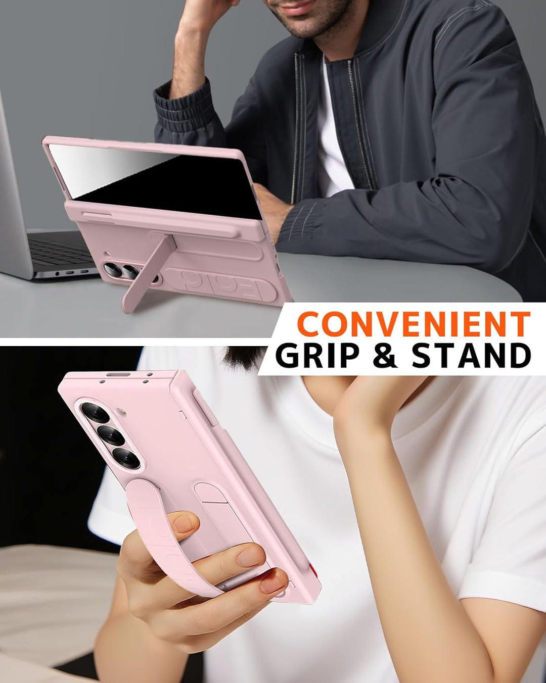 NINKI für Samsung Galaxy Z fold 7 Hülle mit Stift, fold7 case mit Privacy Screen, Scharnier fold7 sc