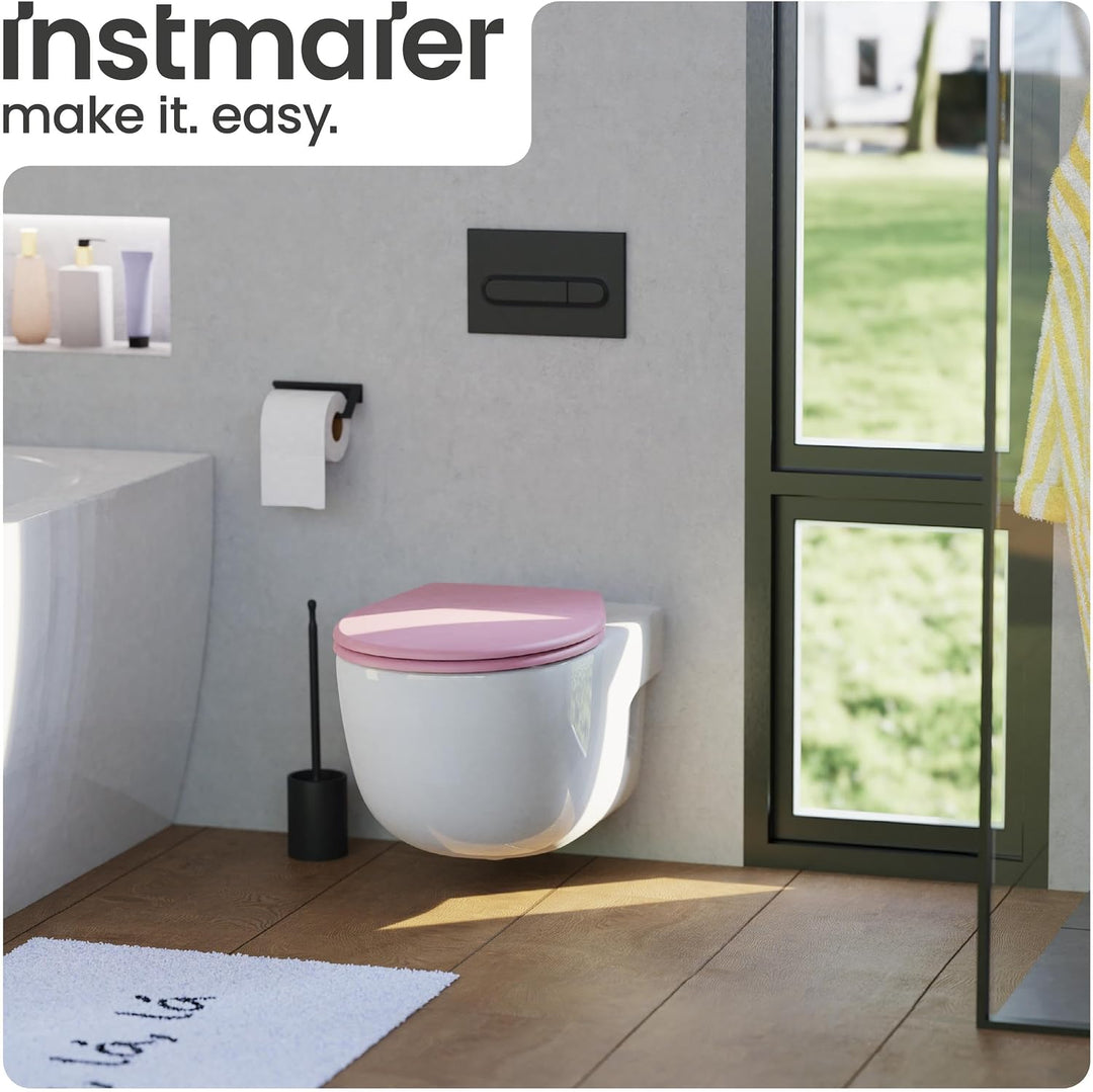 instmaier Helma | Toilettendeckel mit Absenkautomatik | Trendfarbe Koralle | TÜV geprüft | Ovale For